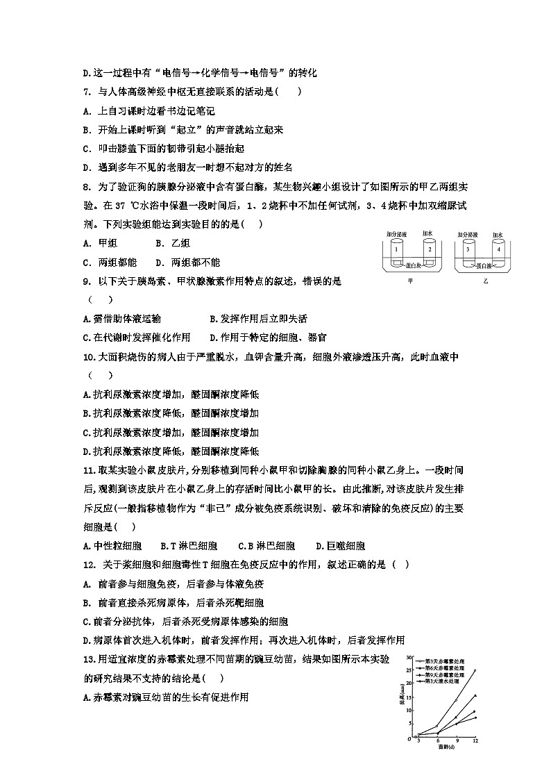 河北省卢龙县第二高级中学2021-2022学年高二上学期期中考试生物【试卷+答案】02