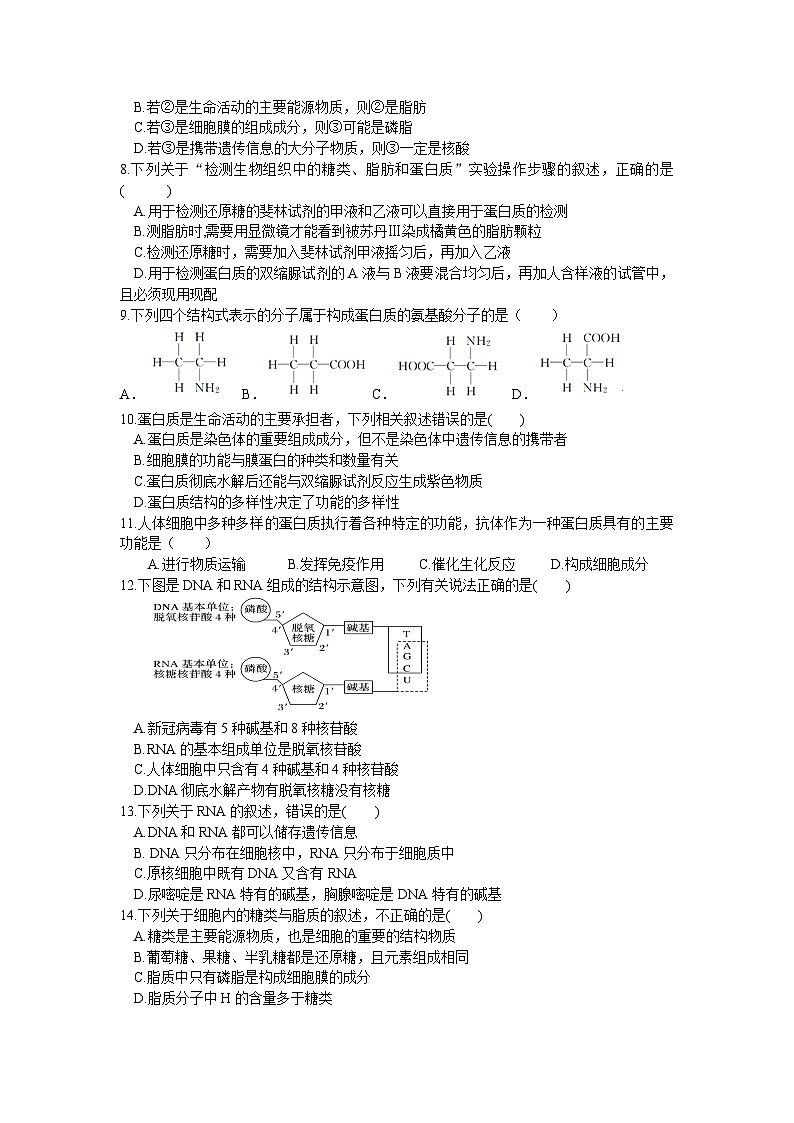 黑龙江省牡丹江市海林林业局第一中学2021-2022学年高一上学期第二次月考生物试卷（Word版含答案）第2页
