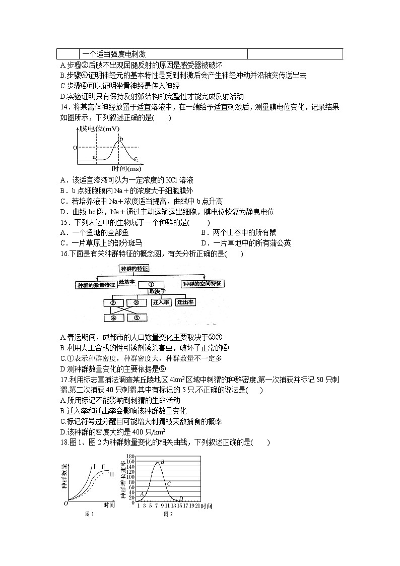 福建省邵武市第七中学2021-2022学年高二上学期期中考试生物【试卷+答案】03