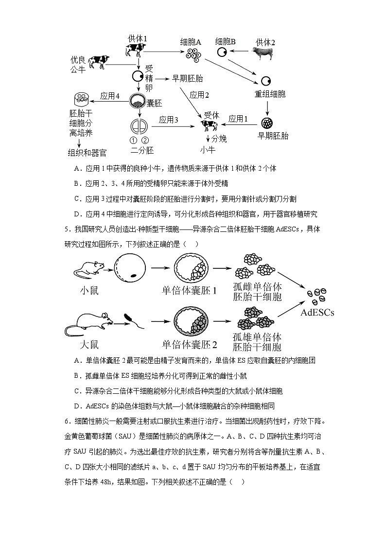 2024届江苏省南京市高三零模考试生物试题（含解析）第2页