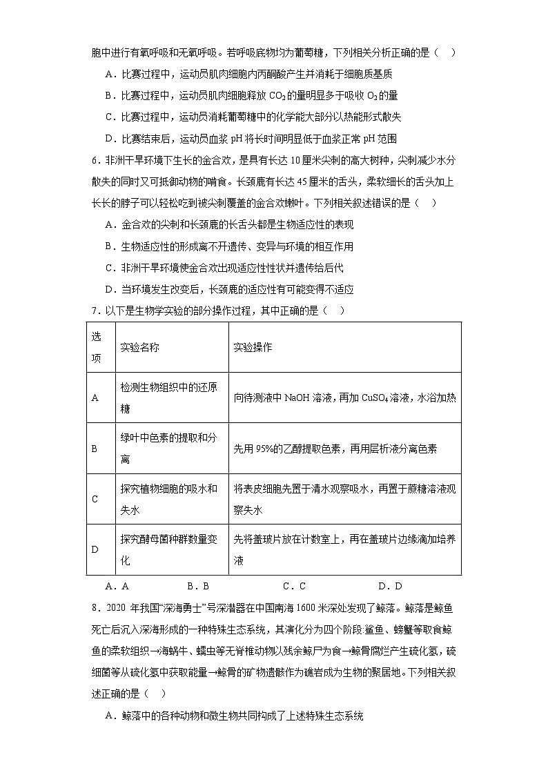 2023届广东省深圳市等3地高三一模生物试题（含解析）02