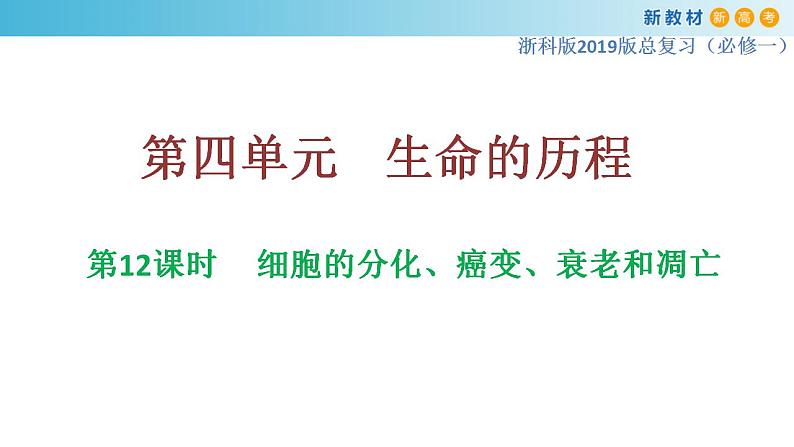 专题12 细胞的分化、癌变、衰老和凋亡-备战2023年高考生物一轮复习全考点精选课件（浙江新教材、新高考专用）第1页