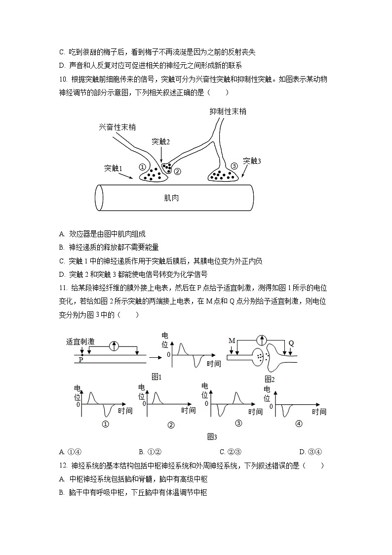 河北省衡水市故城县高级中学2022-2023学年高二上学期第一次月考生物试题03
