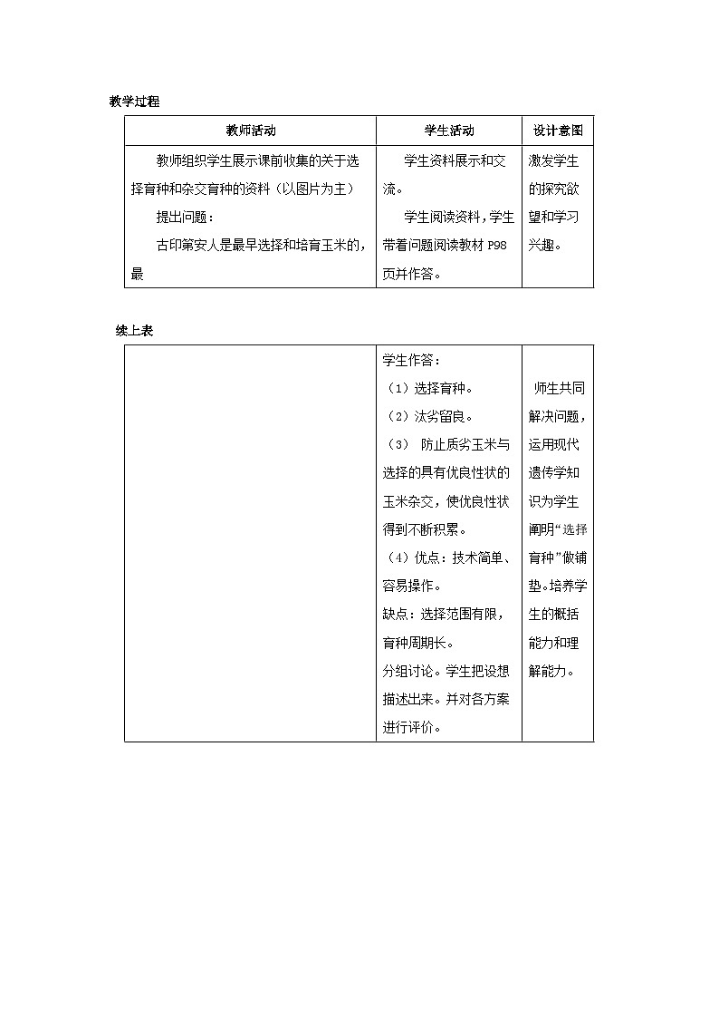 高中生物人教版必修二 第六章从杂交育种到基因工程6.1杂交育种与诱变育种A教案02