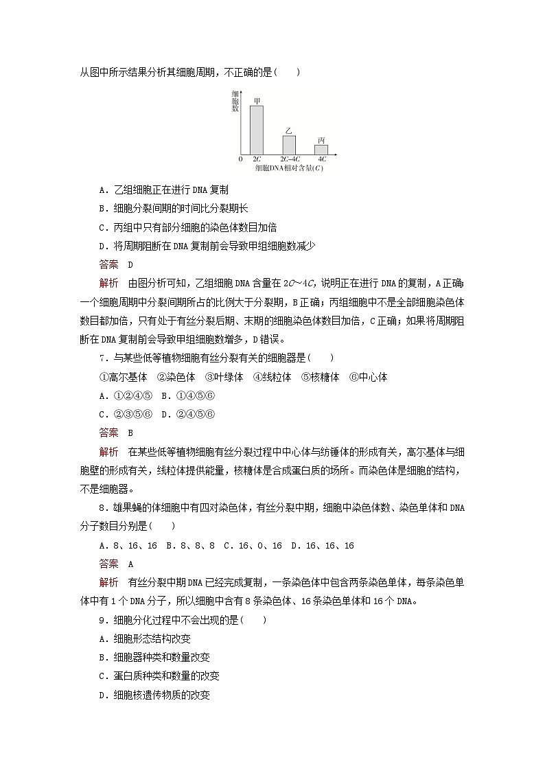 2023新教材高中生物第6章细胞的生命历程章末检测新人教版必修103
