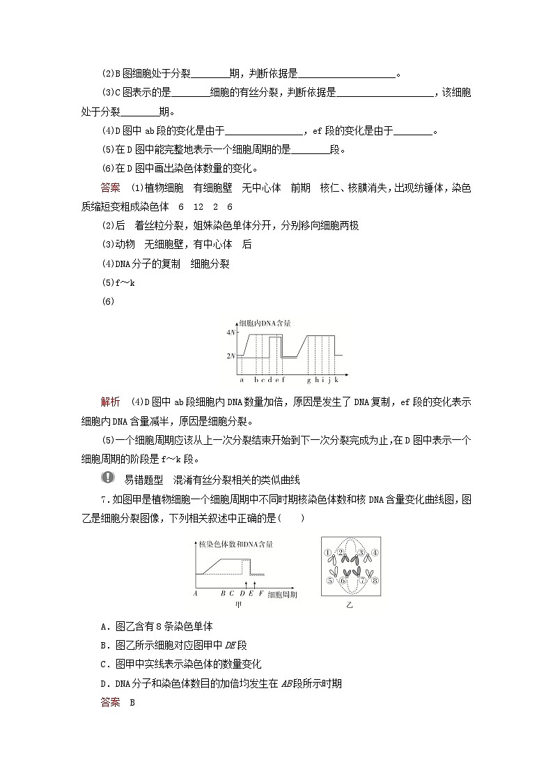 2023新教材高中生物第6章细胞的生命历程第1节细胞的增殖第2课时动物细胞有丝分裂及观察根尖分生区组织细胞有丝分裂实验对点训练新人教版必修103