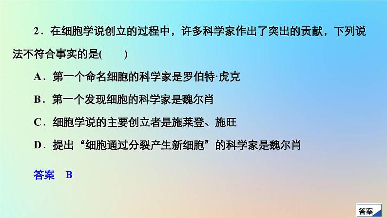 2023新教材高中生物第1章走近细胞第1节细胞是生命活动的基本单位作业课件新人教版必修105