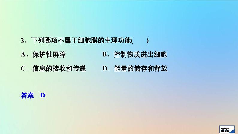 2023新教材高中生物第3章细胞的基本结构第1节细胞膜的结构和功能作业课件新人教版必修1第4页