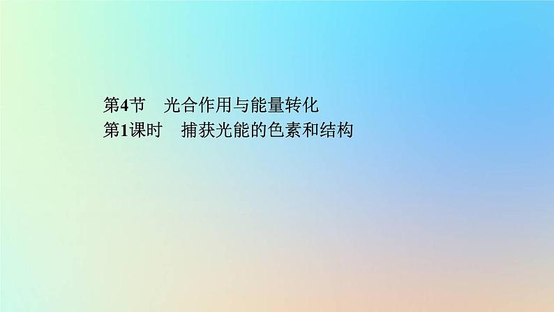 2023新教材高中生物第5章细胞的能量供应和利用第4节光合作用与能量转化第1课时捕获光能的色素和结构作业课件新人教版必修101