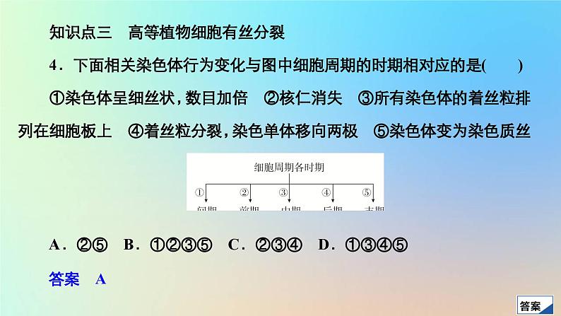 2023新教材高中生物第6章细胞的生命历程第1节细胞的增殖第1课时细胞周期及高等植物细胞有丝分裂过程作业课件新人教版必修108