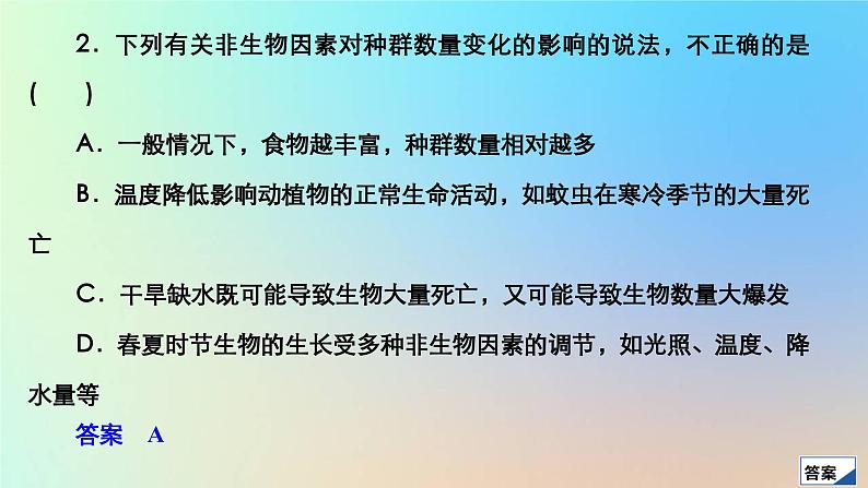 2023新教材高中生物第1章种群及其动态第3节影响种群数量变化的因素作业课件新人教版选择性必修205