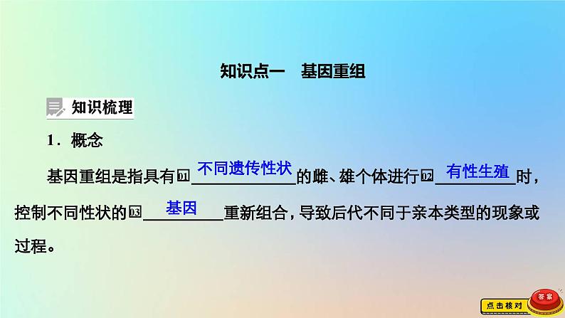 2023新教材高中生物第四章生物的变异第二节基因重组使子代出现变异课件浙科版必修204