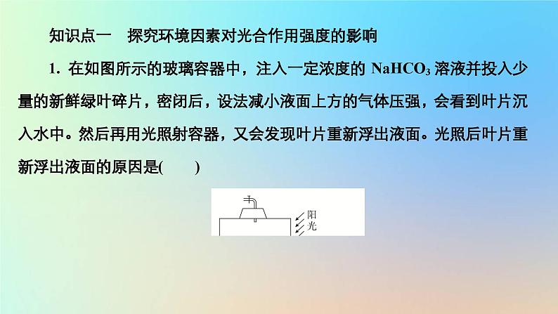 2023新教材高中生物第5章细胞的能量供应和利用第4节光合作用与能量转化第3课时光合作用原理的应用作业课件新人教版必修103