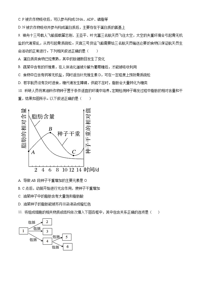 重庆市渝北中学2023-2024学年高三8月月考质量监测生物试题（原卷版）第3页