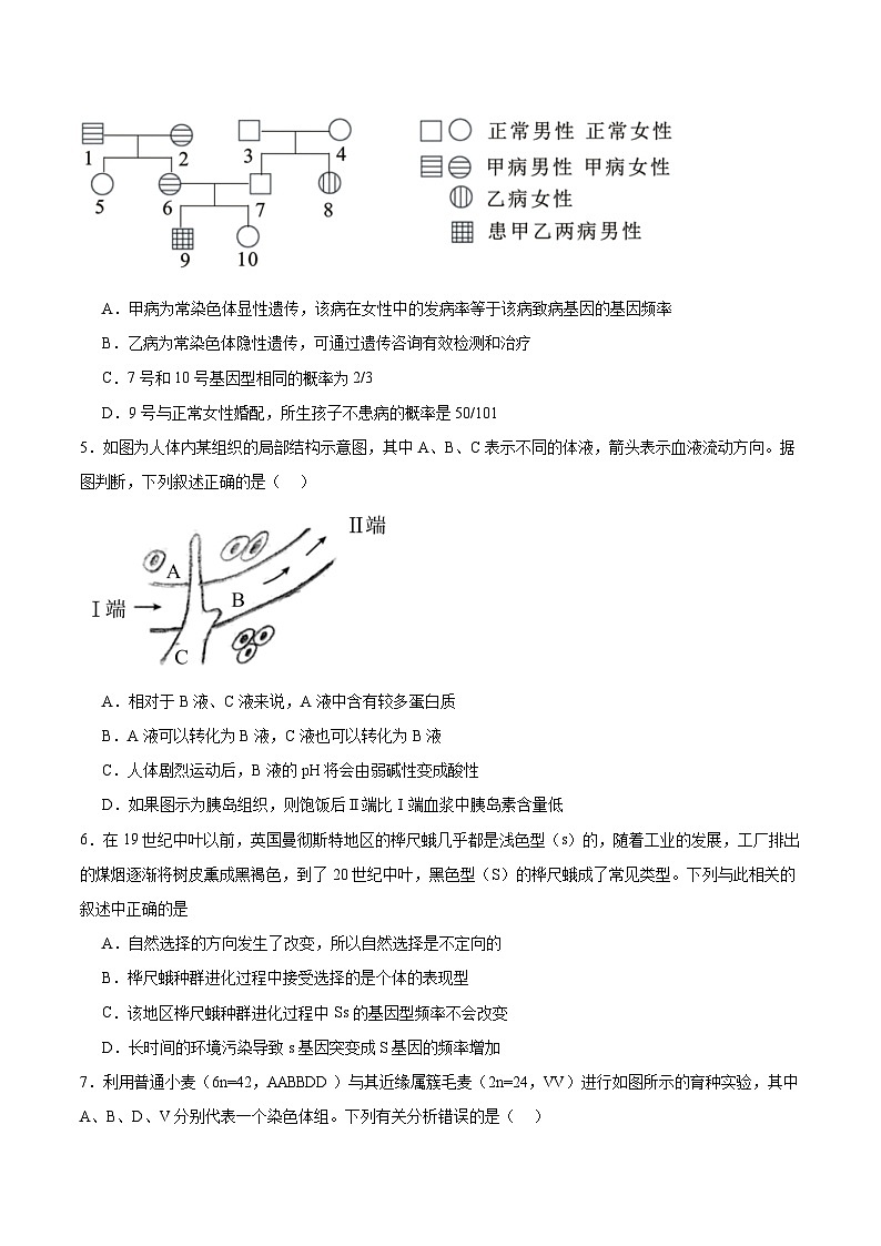 2024荆州公安县三中高二上学期入学考试生物试题含答案第2页