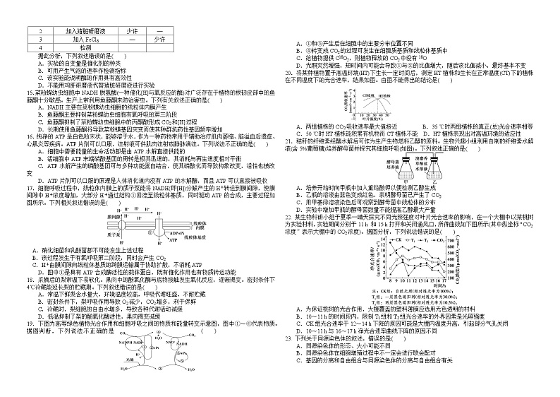 陕西省榆林市第二中学2023-2024学年高三上学期第一次模拟生物试题02
