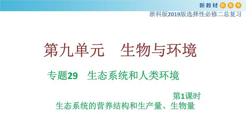 专题29 生态系统和人类环境（第1课时）-备战2023年高考生物一轮复习全考点精选课件（浙江新教材、新高考专用）01