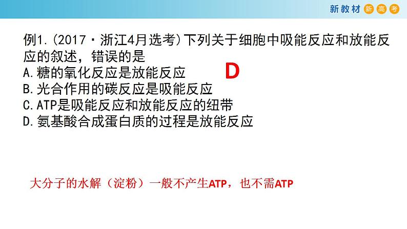 专题6 ATP和酶-备战2023年高考生物一轮复习全考点精选课件（浙江新教材、新高考专用）第4页