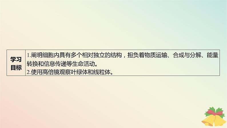 江苏专版2023_2024学年新教材高中生物第二章细胞的结构和生命活动第二节细胞__生命活动的基本单位第二课时结构与功能独特的细胞器课件苏教版必修103