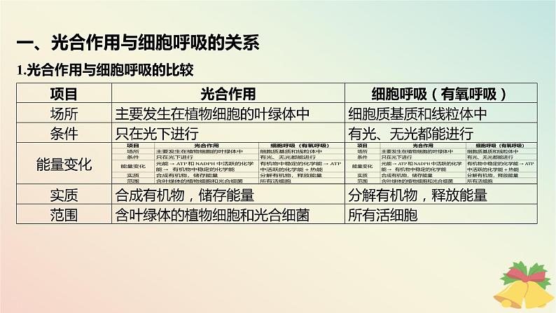 江苏专版2023_2024学年新教材高中生物第三章细胞中能量的转换和利用微专题三光合作用与细胞呼吸的关系曲线模型及相关实验设计课件苏教版必修102