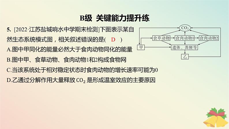 江苏专版2023_2024学年新教材高中生物第三章生态系统第三节生态系统的物质循环分层作业课件苏教版选择性必修206