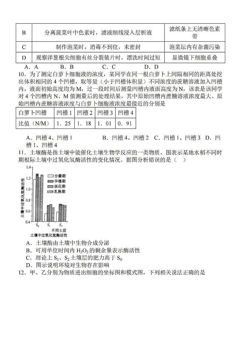 江苏省徐州部分学校2023-2024学年高三上学期9月阶段性考试生物试题及答案第3页