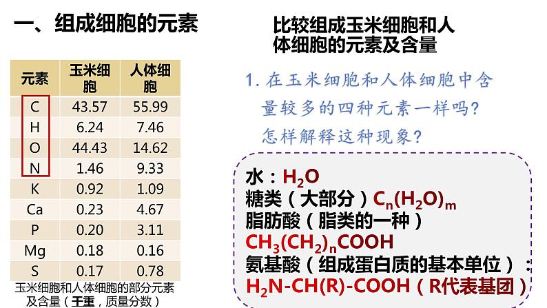 2.1细胞中的元素和化合物 课件高中人教版生物必修一第8页