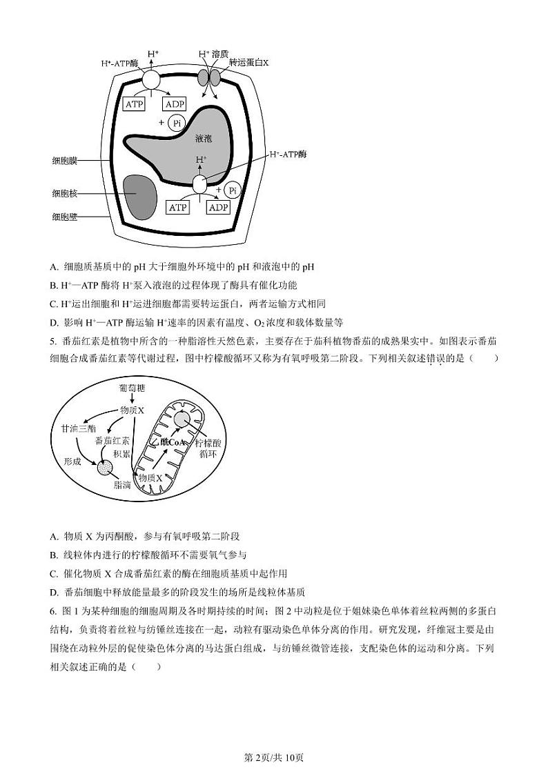 辽宁省名校协作体2023-2024学年高三上学期9月联考生物第2页