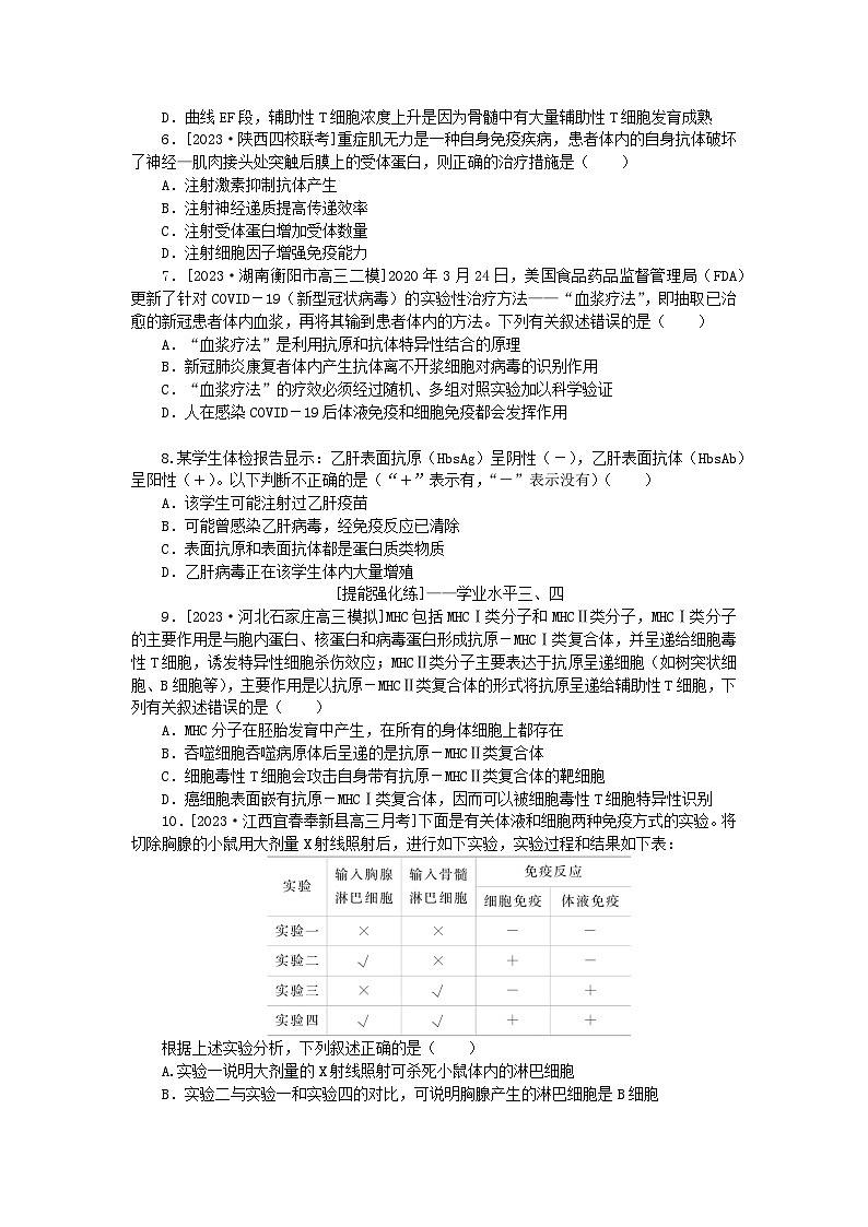2024版新教材高考生物全程一轮总复习课后定时检测案30免疫调节第2页