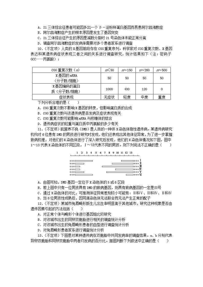 2024版新教材高考生物全程一轮总复习课后定时检测案25人类遗传病第3页
