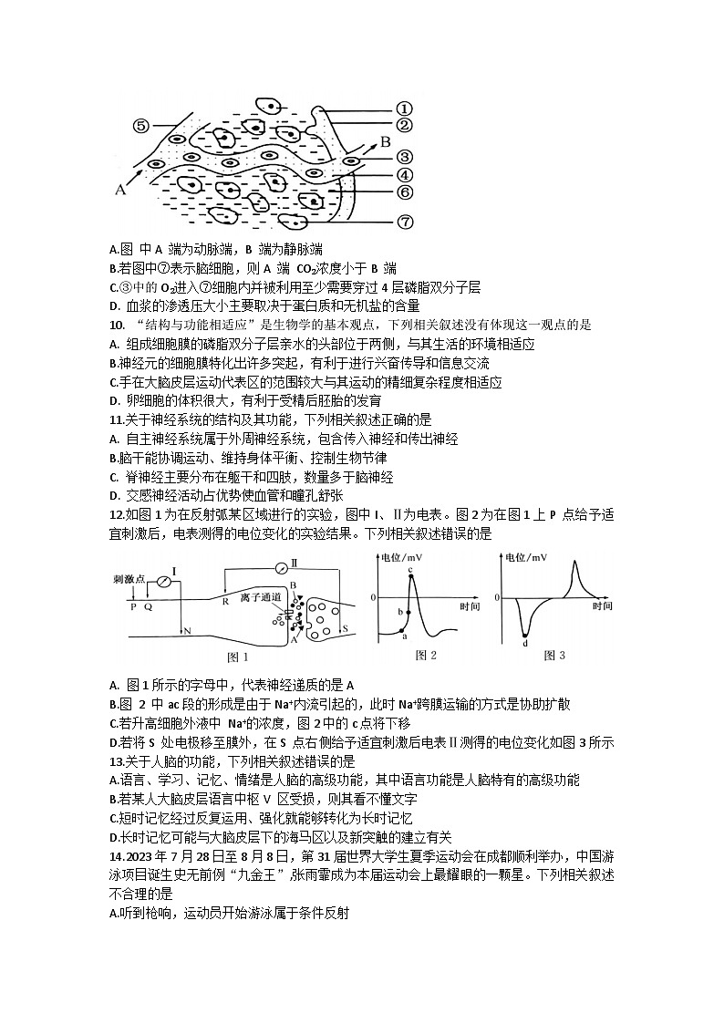 河南省创新联盟TOP二十名校2023-2024学年高二上学期9月调研生物试卷第3页