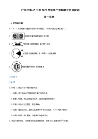 2022-2023学年广东省广州市六十五中高一下学期期中生物含答案