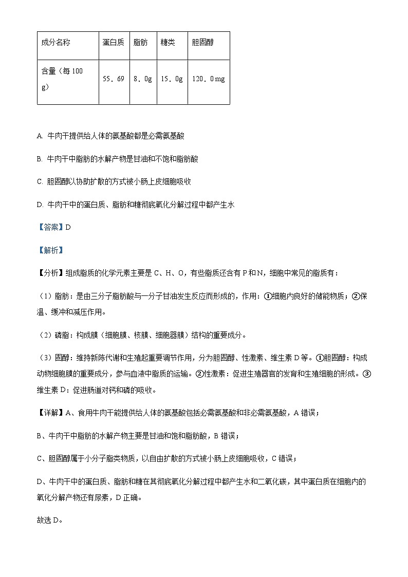 2022-2023学年湖南省永州市第一中学高一下学期6月月考生物试题Word版含解析03