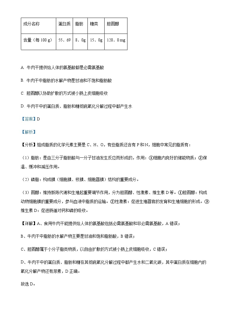 2022-2023学年湖南省永州市第一中学高一下学期6月月考生物试题含答案03