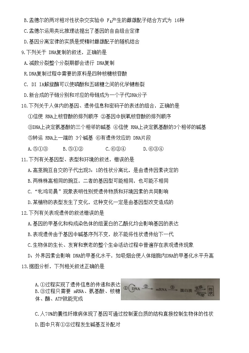2022-2023学年湖南省益阳市桃江县高一下学期7月期末生物试题含答案03