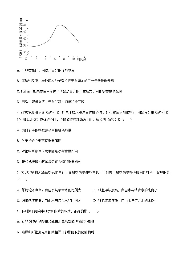 四川省眉山市仁寿一中南校区2023-2024学年高三上学期第一次调研考试生物试题  Word版无答案第2页