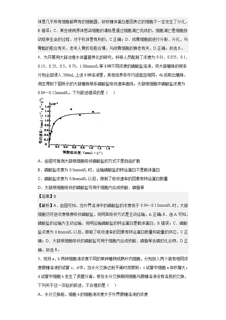 2022-2023学年河北省唐山市高三上学期摸底考试生物试题含答案02