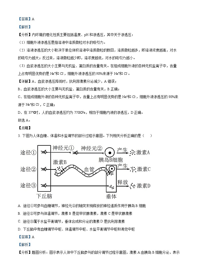 江苏省盐城市响水中学2023-2024学年高二上学期暑期测试生物试题含解析第2页