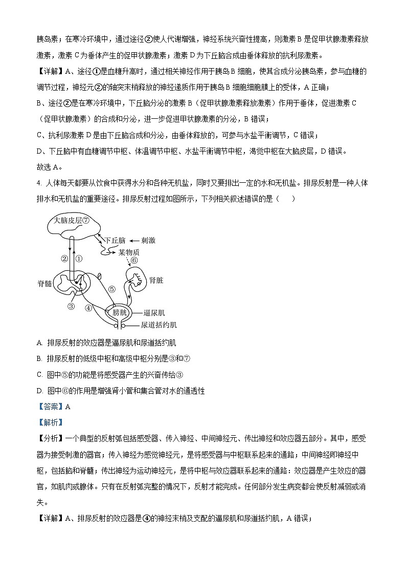 江苏省盐城市响水中学2023-2024学年高二上学期暑期测试生物试题含解析第3页