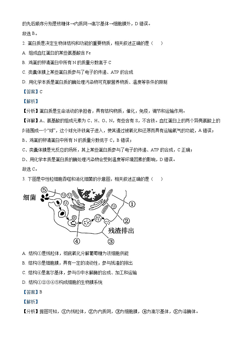 江苏省南通市海安市2023-2024学年高三生物上学期开学考试试题（Word版附解析）第2页
