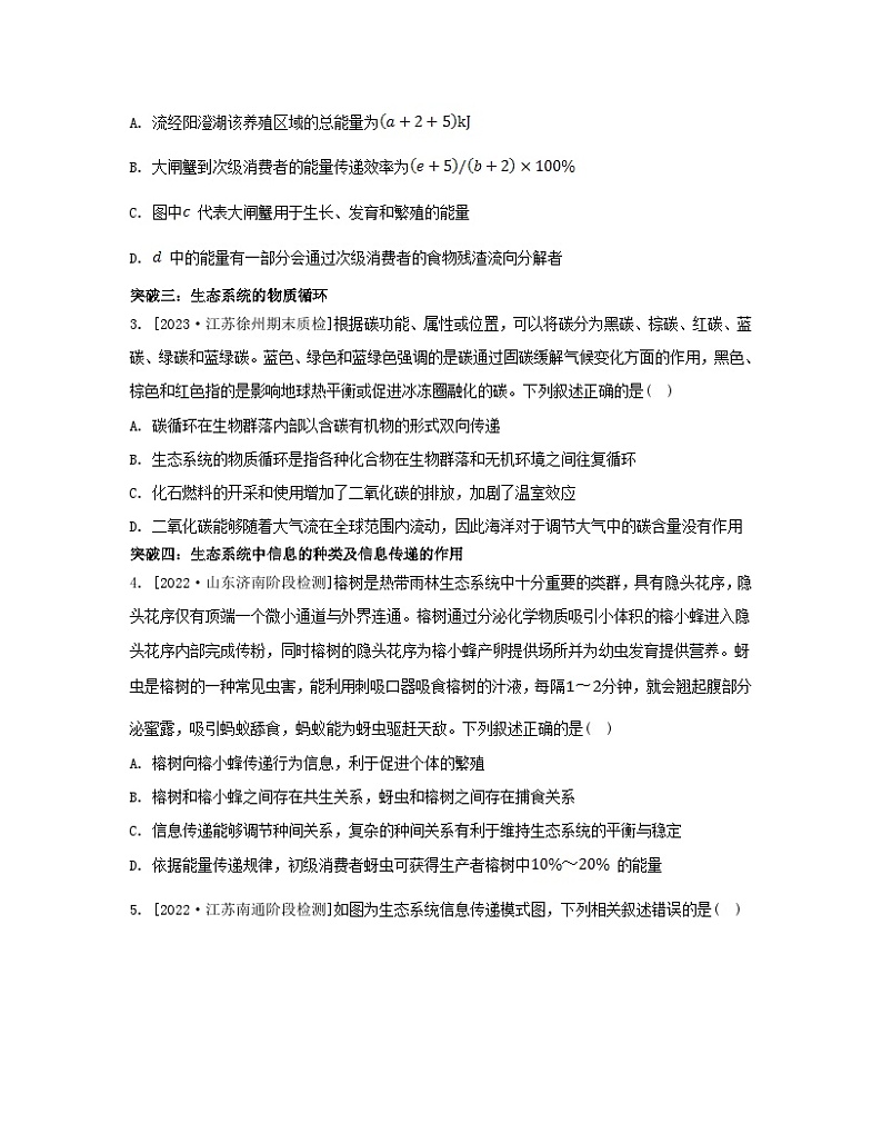 江苏专版2023_2024学年新教材高中生物第三章生态系统章末培优苏教版选择性必修2第2页