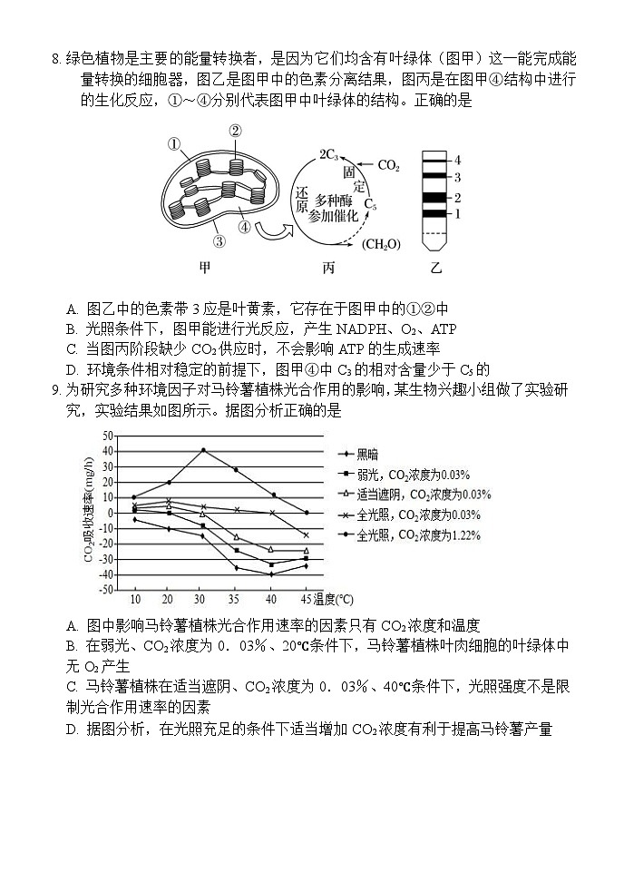 山东省菏泽市定陶区明德学校（山大附中实验学校）2023-2024学年高三上学期9月第一次阶段性考试生物试题Word版第3页