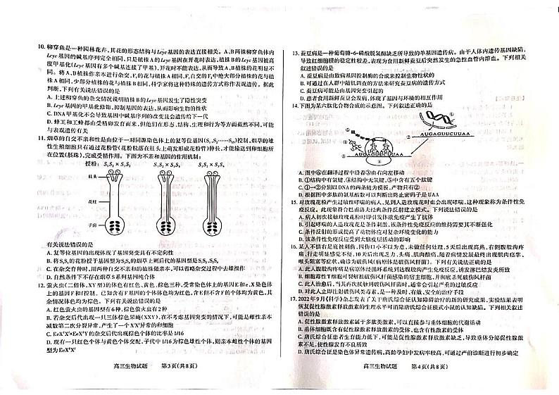 山西省三重教育联盟2023-2024学年高三上学期9月质量监测生物试卷（图片版含答案）02