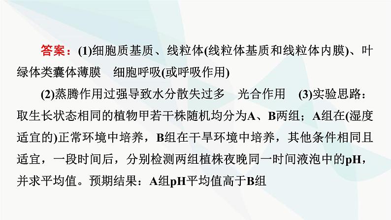 2024届高考生物一轮复习第3单元高频考点进阶课1光合作用与细胞呼吸的综合应用课件06