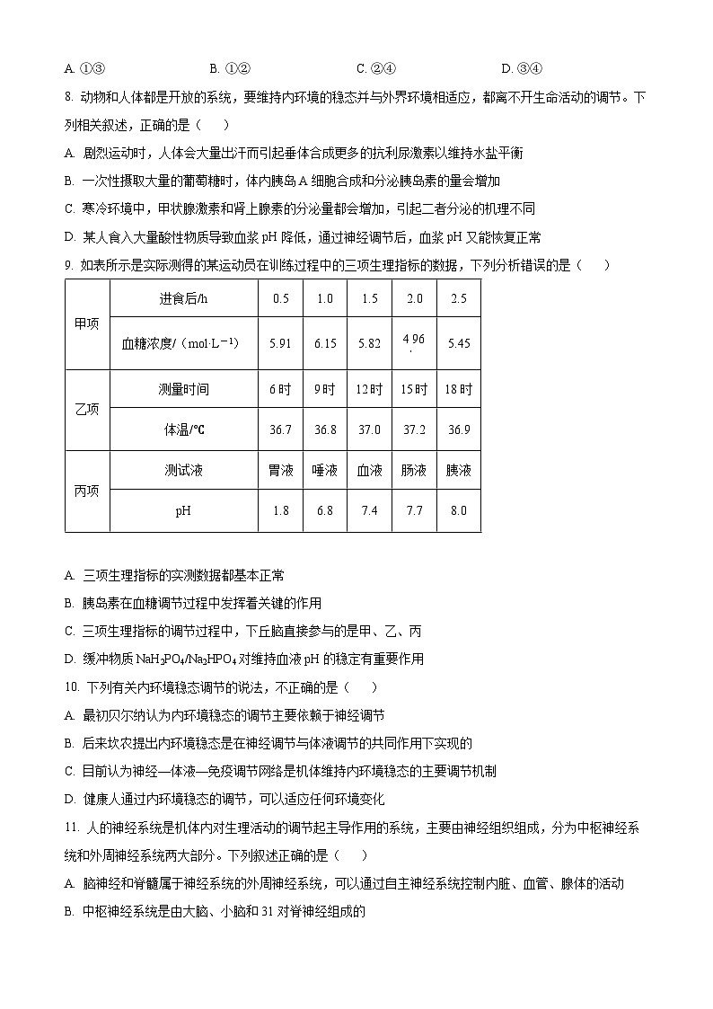 安徽省滁州市定远县民族中学2022-2023学年高二上学期10月月考生物试题（原卷版）第3页