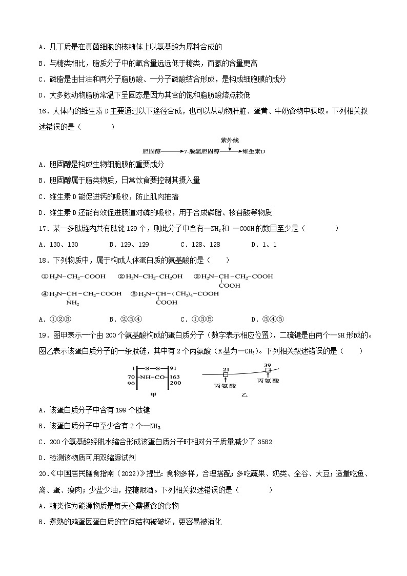 吉林省梅河口市博文学校2022-2023学年高二下学期期末考试生物试题（含答案）03