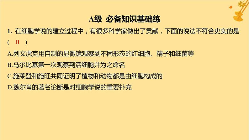 江苏专版2023_2024学年新教材高中生物第1章走近细胞第1节细胞是生命活动的基本单位分层作业课件新人教版必修1第2页