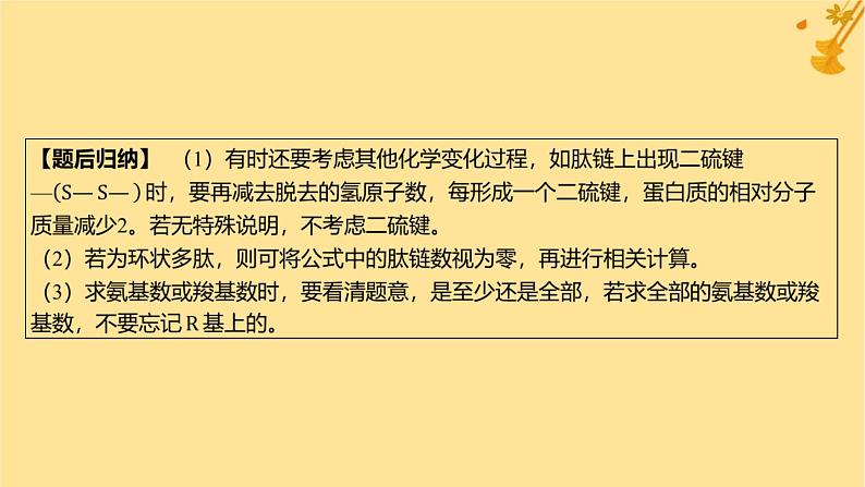 江苏专版2023_2024学年新教材高中生物第2章组成细胞的分子微专题一与蛋白质的合成和水解过程相关的计算课件新人教版必修107