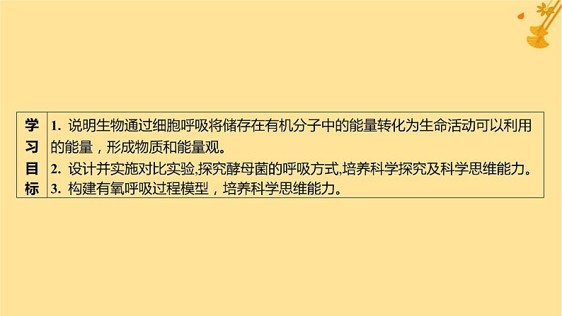 江苏专版2023_2024学年新教材高中生物第5章细胞的能量供应和利用第3节细胞呼吸的原理和应用第1课时细胞呼吸的方式和有氧呼吸课件新人教版必修103