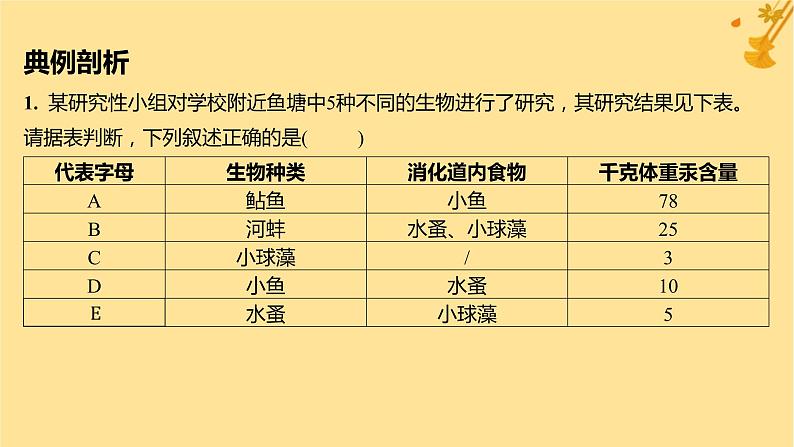 江苏专版2023_2024学年新教材高中生物第3章生态系统及其稳定性微专题2食物链网的构建和能量流动分析课件新人教版选择性必修206